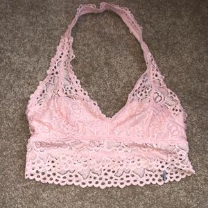 Pink lace bralette